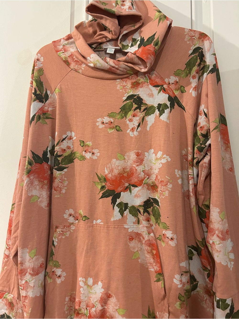 Floral Pullover Hoodie - Peach Blossom